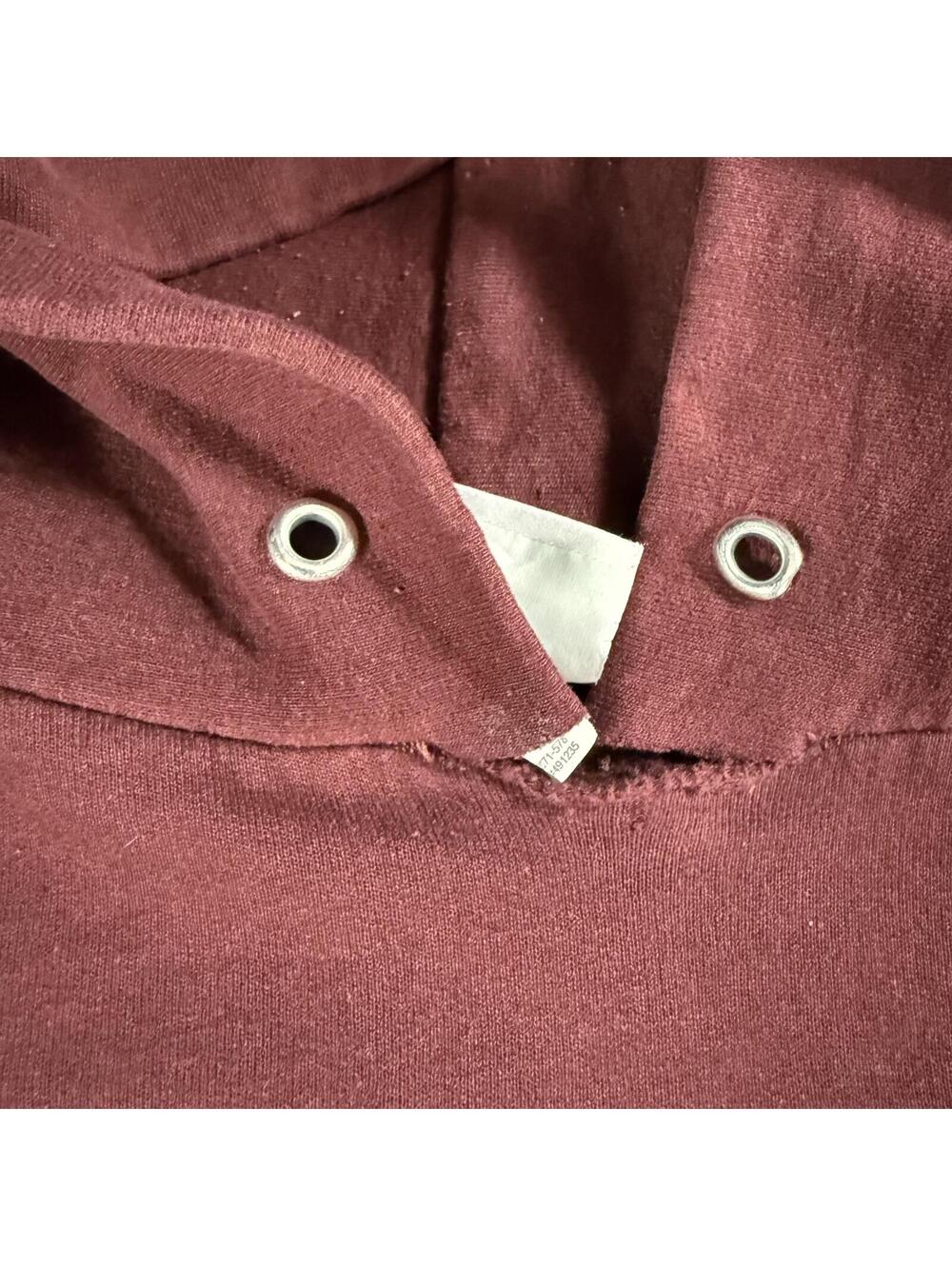 Vintage Champion Eco Fleece Dean College Hoodie Maroon XL - Distressed - Picture 4 of 8